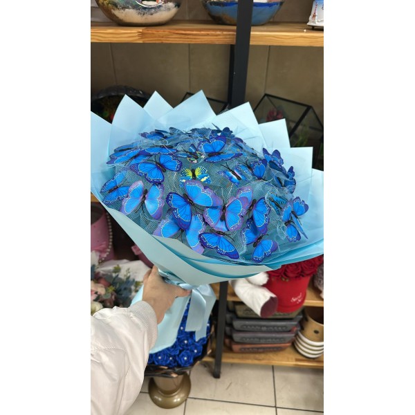 mavi kelebek buketi